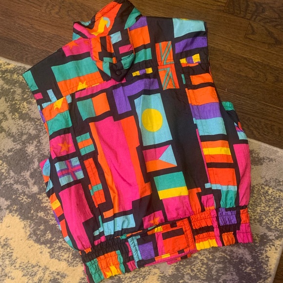 Vintage 90s Andy John Flag Puffer Vest Medium - Picture 8 of 10